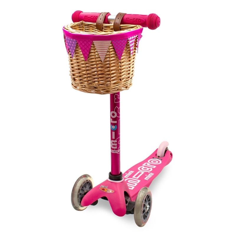 Micro Scooter Eco Wicker Basket - Pink
